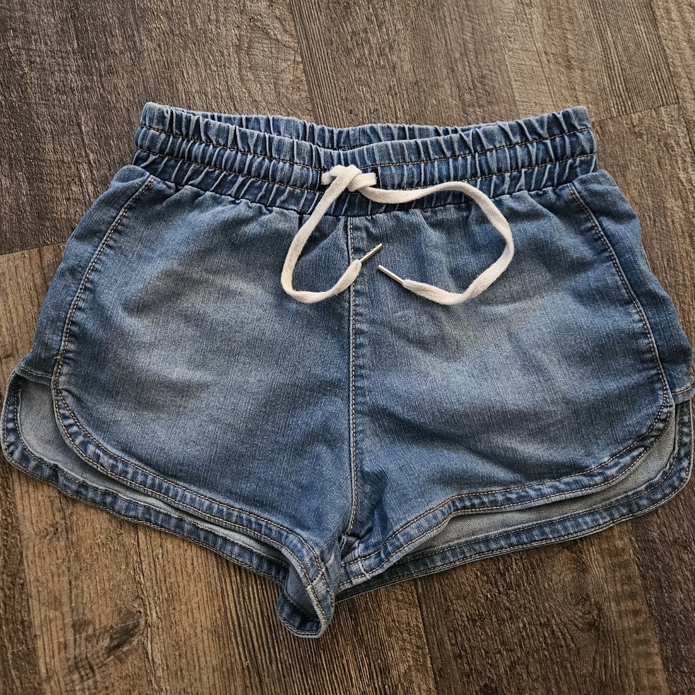 Denim Drawstring Shorts